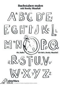 ABC-Malvorlage zum Download ABC-Malvorlage: Buchstaben malen mit Booby Blaufuß