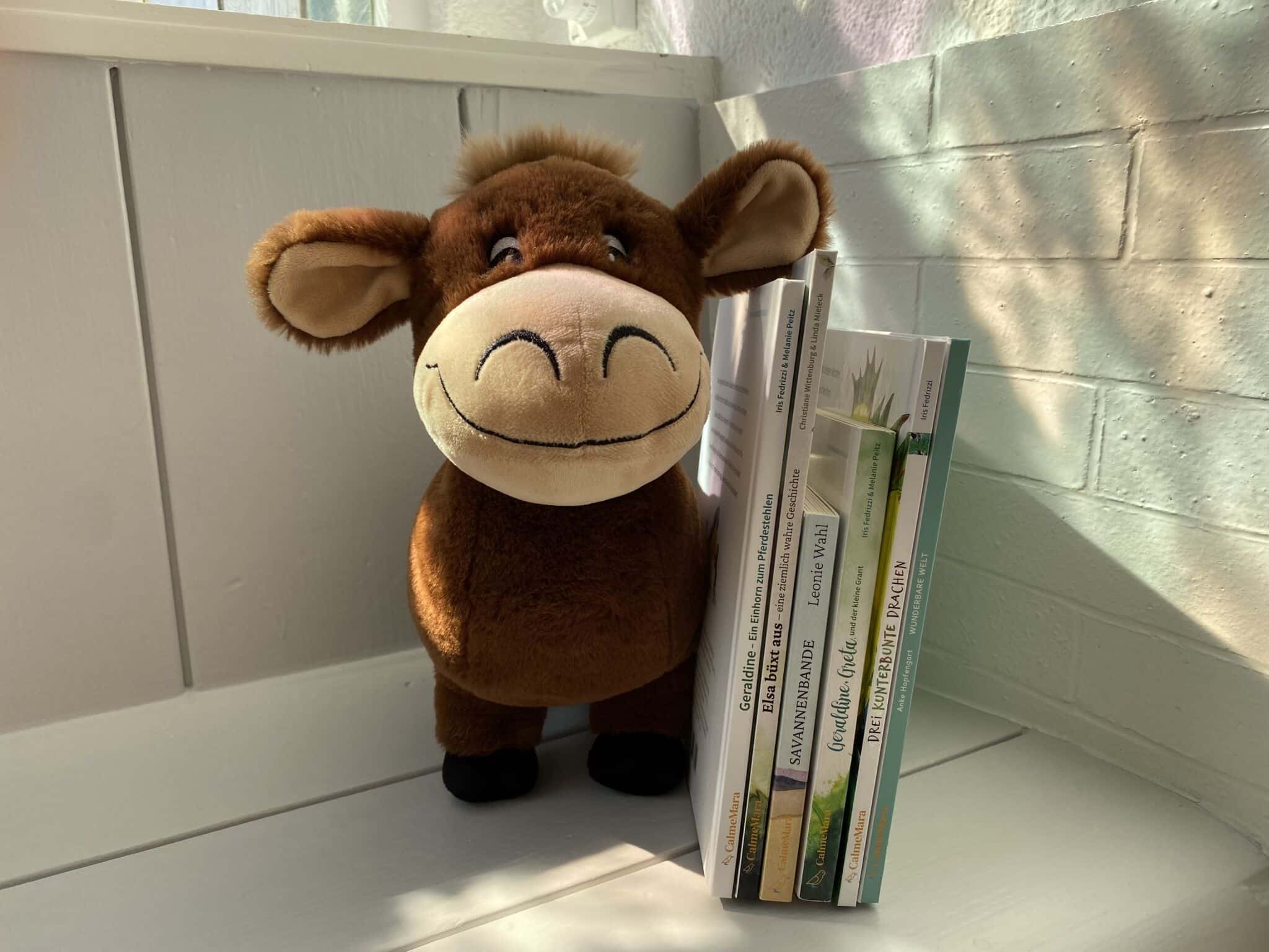 Lernen vs. Freizeit Elsa mit Bücherstapel