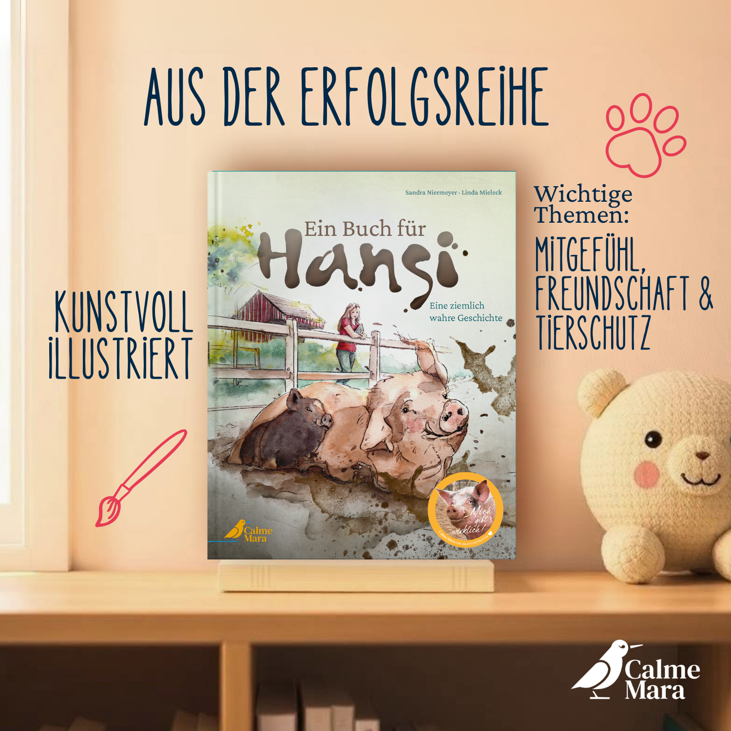 Buch "Ein Buch für Hansi" in Kinderzimmer abgebildet