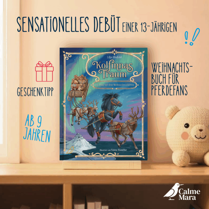 Buch "Kolfiinnas Traum" in Kinderzimmer abgebildet