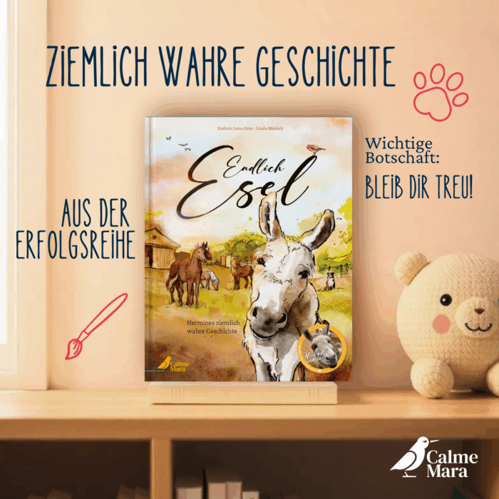 Buch "Endlich Esel" in Kinderzimmer abgebildet