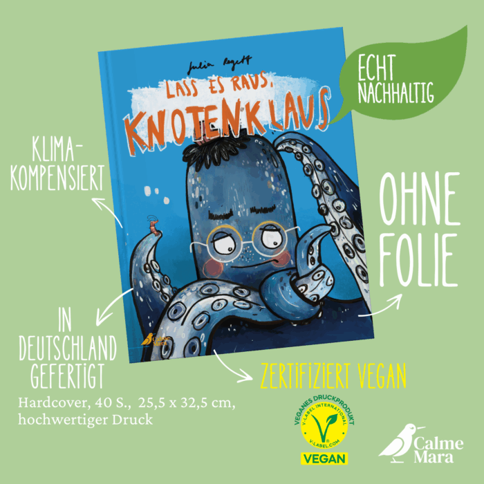 Vorteile vom Buch wie etwas Nachhaltigkeit, kein Plastik und Produktion in Deutschland herausgestellt