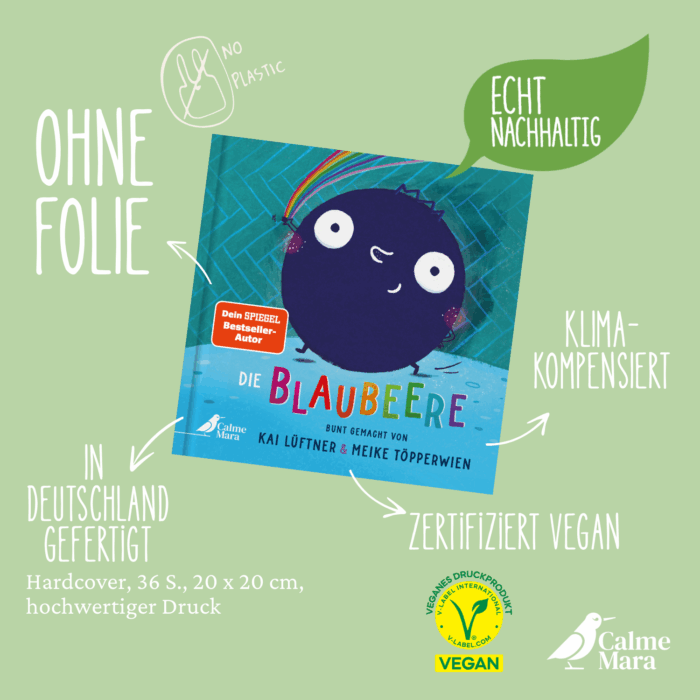 Vorteile vom Buch wie etwas Nachhaltigkeit, kein Plastik und Produktion in Deutschland herausgestellt