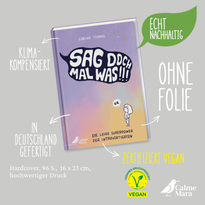Vorteile vom Buch wie etwas Nachhaltigkeit, kein Plastik und Produktion in Deutschland herausgestellt
