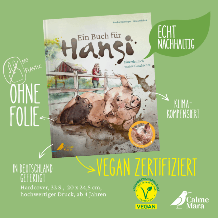 Vorteile vom Buch wie etwas Nachhaltigkeit, kein Plastik und Produktion in Deutschland herausgestellt