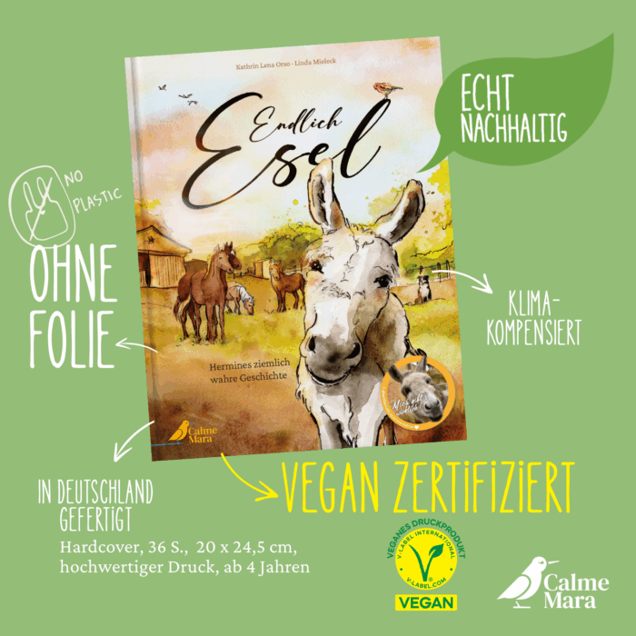 Vorteile vom Buch wie etwas Nachhaltigkeit, kein Plastik und Produktion in Deutschland herausgestellt