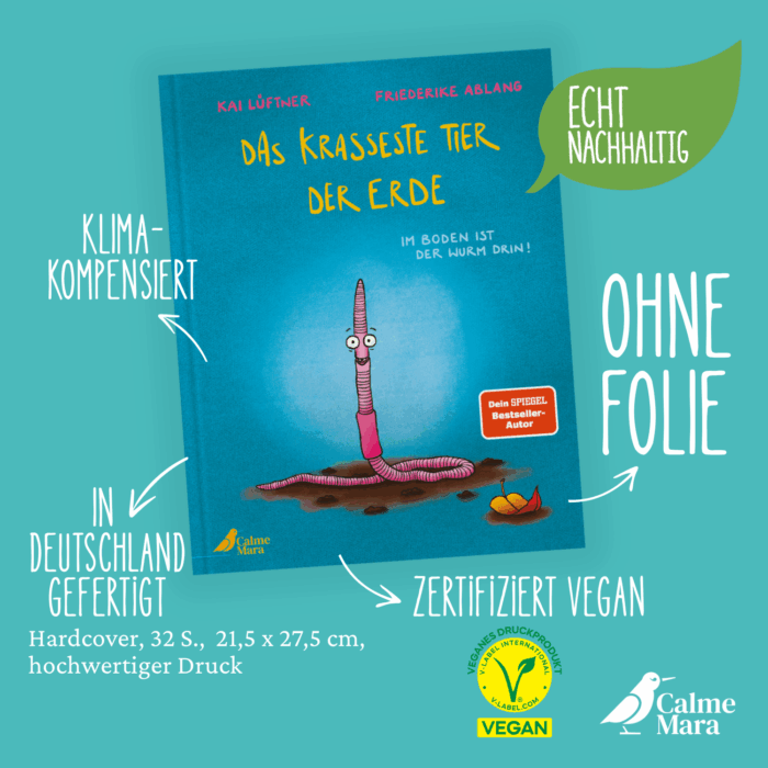 Vorteile vom Buch wie etwas Nachhaltigkeit, kein Plastik und Produktion in Deutschland herausgestellt