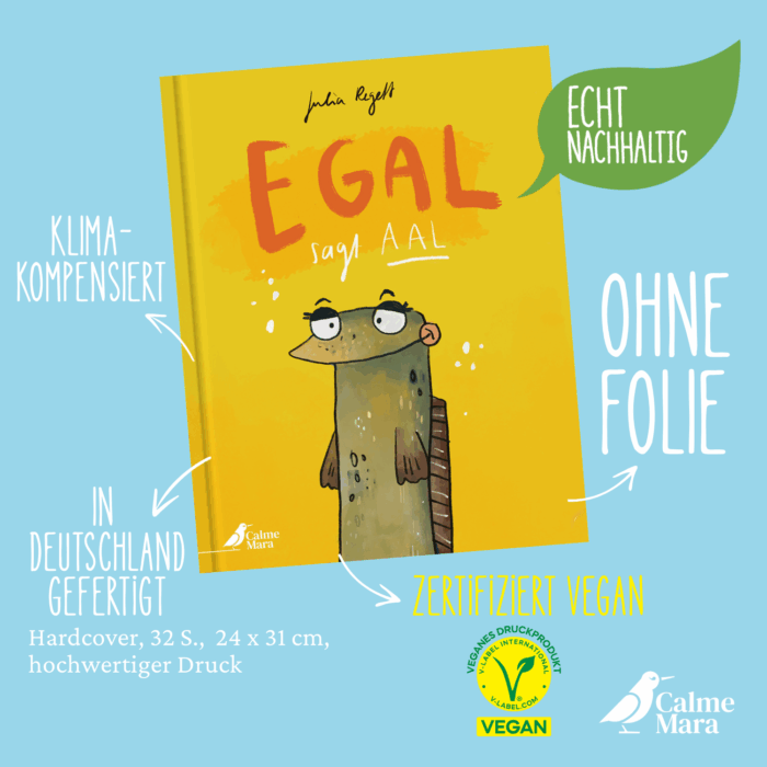 Vorteile vom Buch wie Nachhaltigkeit, keine Folie, Vegan und Produktion in Deutschland werden herausgestellt und gemeinsam mit dem buch abgebildet