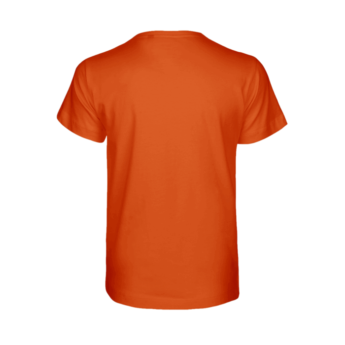 Rückansicht orangefarbenes T-Shirt ohne Aufdruck