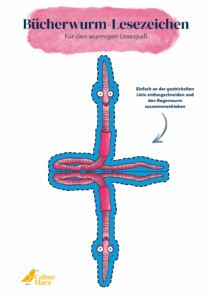Bücherwurm-Lesezeichen